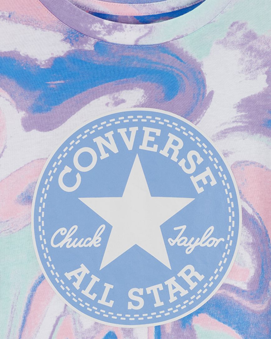 Dívčí T-Shirts Converse Dye Printed Chuck Taylor Patch Boxy Královská Modrá | CZ WVGN51